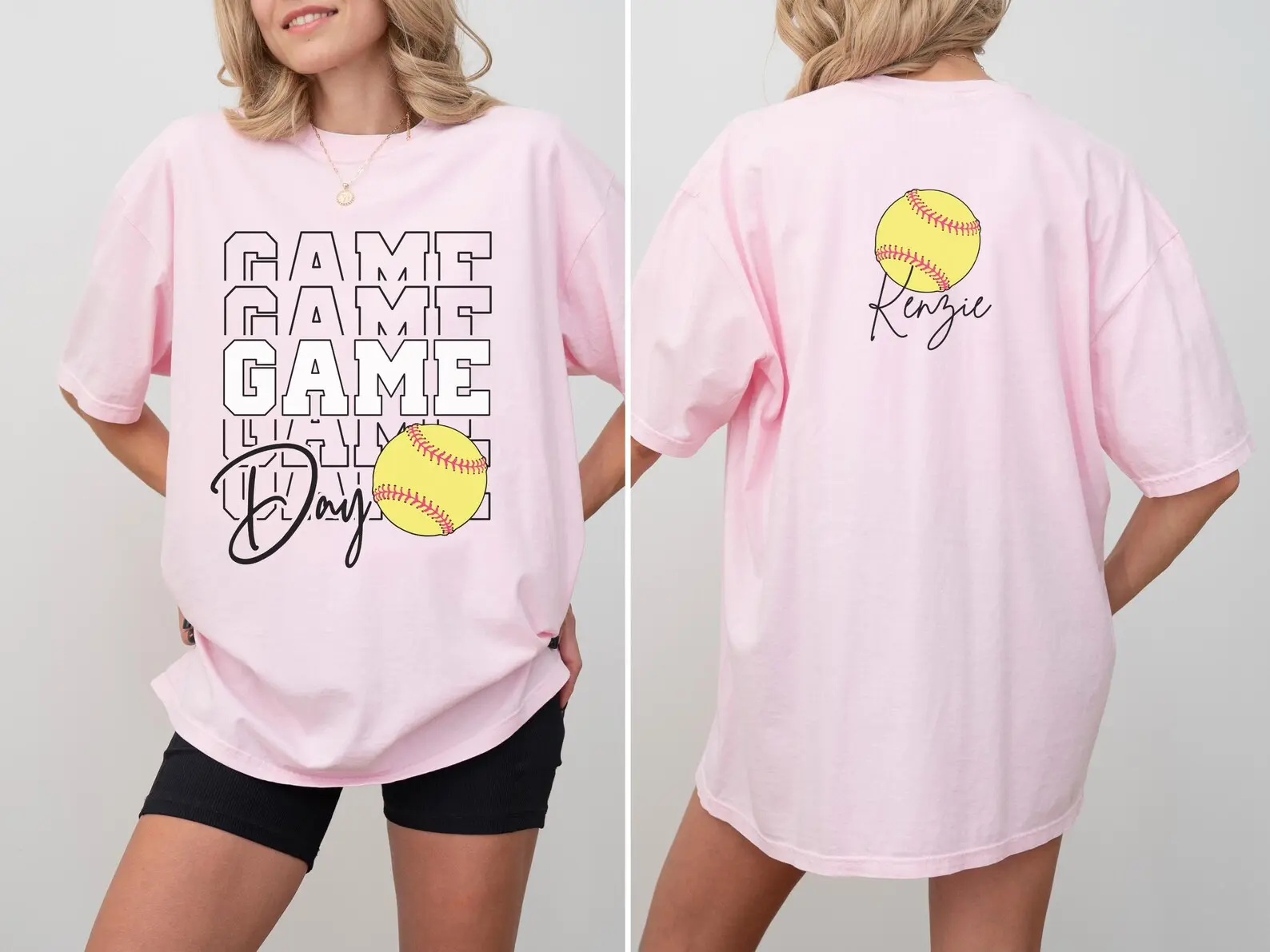 Softball Game Day Shirt Personalized Softball Mama Shirt with Kids Names