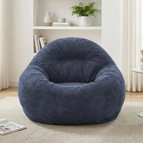 Bean Bag Chair with Filler, Soft Memory Foam Bean Bag Sofa, Fluffy Tufted Lazy Chair for Dorm, Apartment, Living Room and Bedroom