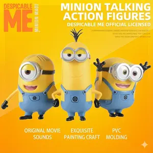 Minions Cute Man Electric Toys Set, Desktop Decoration, Sound-Effect Toy Figures, Original Movie Action Figures, Perfect Gift for Boys & Girls, Christmas & Halloween