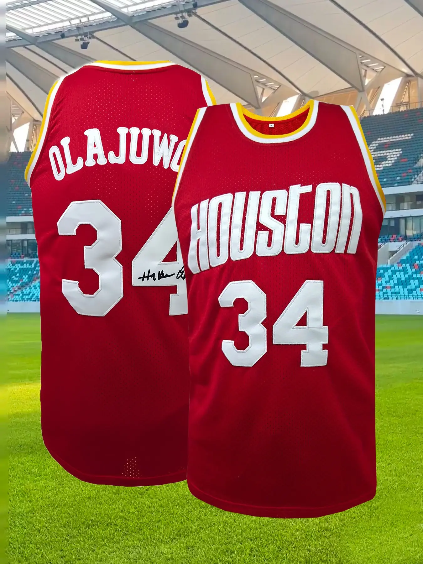 Houston #34 Basketball Jersey | Classic Retro Stitched Sleeveless Sports Style Jersey Basketball Wear
