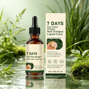 Nail Fungus Treatment 30ml – Tea Tree & Ginger Formula – Restores Damaged Nails, Strengthens & Hydrates – Antifungal Solution for Toenail & Fingernail – 7 Day Nail Liquid Care for Hand & Foot