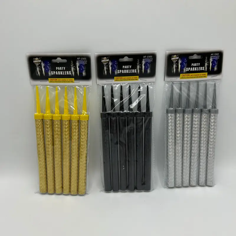 6-Pack Metallic Shiny Glamorous Cake Candles, Smokeless Fountain Toppers for Cake Decorating, Photo-Worthy Gold Home & Party Festive Supplies