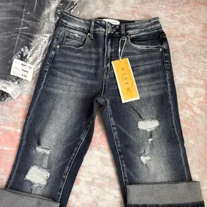 Risen Jeans - Dark Wash, Distressed Design, Regular Fit,Size, Comfortable & Style