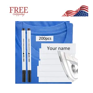 200 Pieces Writable Iron on Name Tags for Clothing