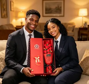 Red Rose Bouquet Gift Box｜Anniversary & Birthday Perfect Gift Luxury Rose Gift｜Best Surprise for Her Romantic Rose Box｜Ideal for Valentine's Day