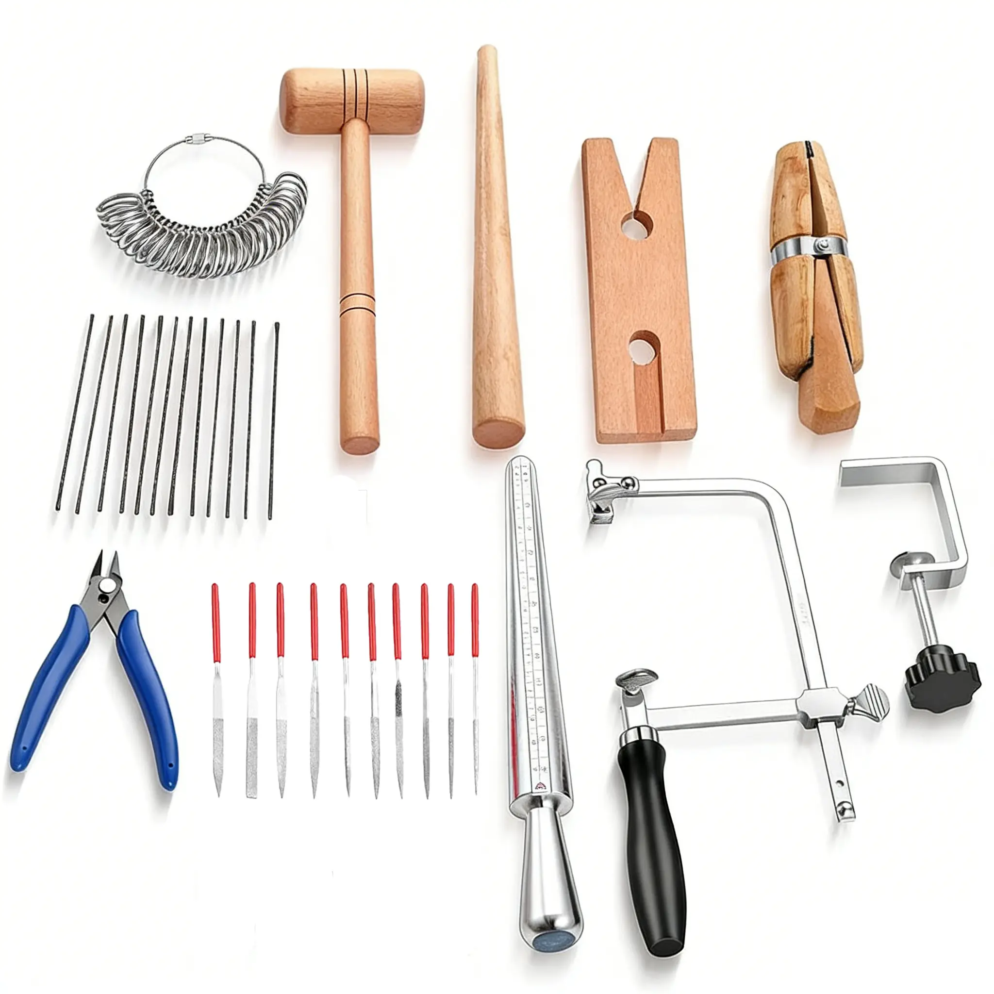 DIY Jewelry Making Complete Kit - High-Quality Materials, Multi-Use Tools for Beginners & Experienced Craftsmen, Includes Ring Sizer, Saw Frame, Hammer, Polishing Tools for Custom Rings, Gold, Silver, Copper Crafting