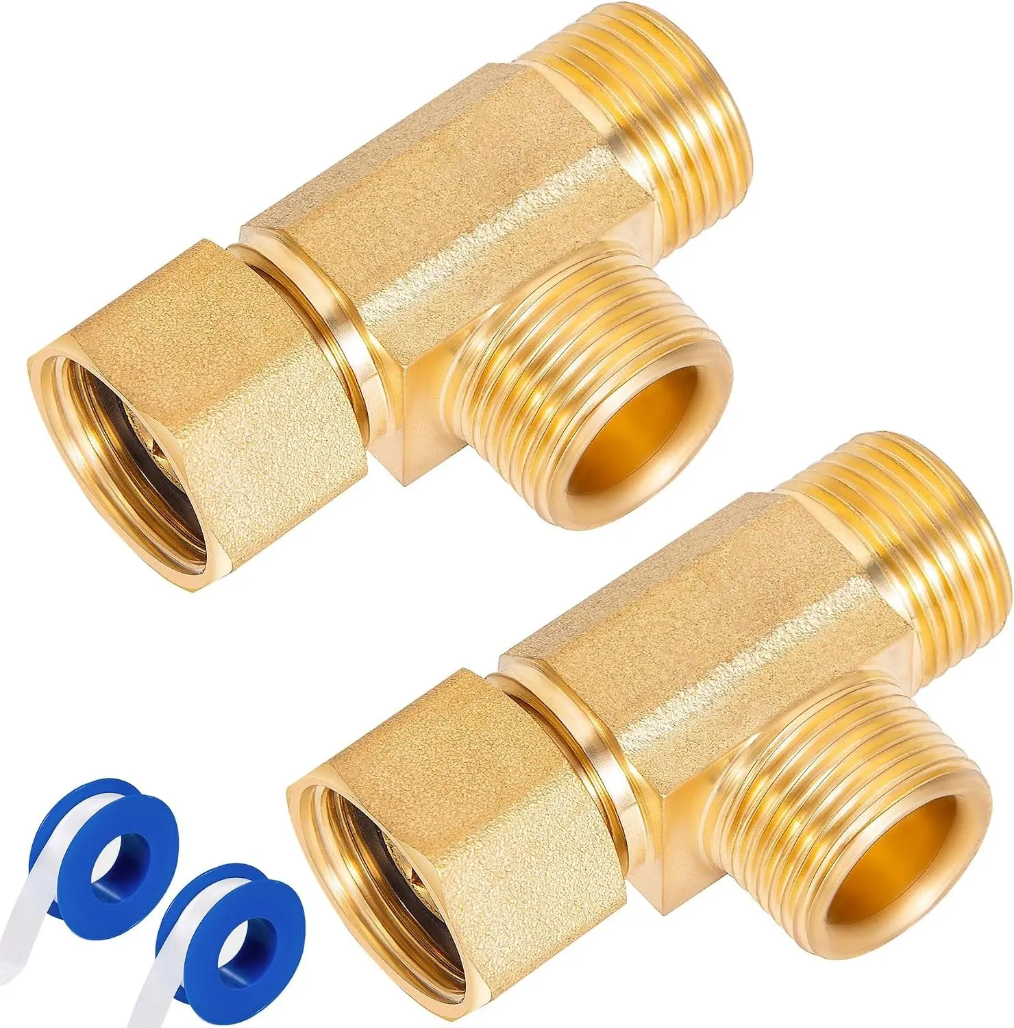 Lead-Free Brass Angle Stop Add-A-Tee Valve,3/8-Inch Compression Inlet X 3/8-Inch Com Outlet X 3/8-Inch Compression Outlet 2 Pack
