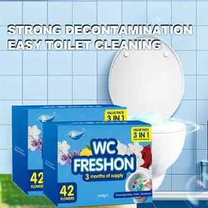 6 Pack Toilet Gel Stamp, 72 Stamps 6 Kinds Of Scent Toilet Bowl Cleaner Gel, Long-Lasting Flowers Shaped Bathroom Freshener, Keeps Toilet Fresh Fragrant and Clean