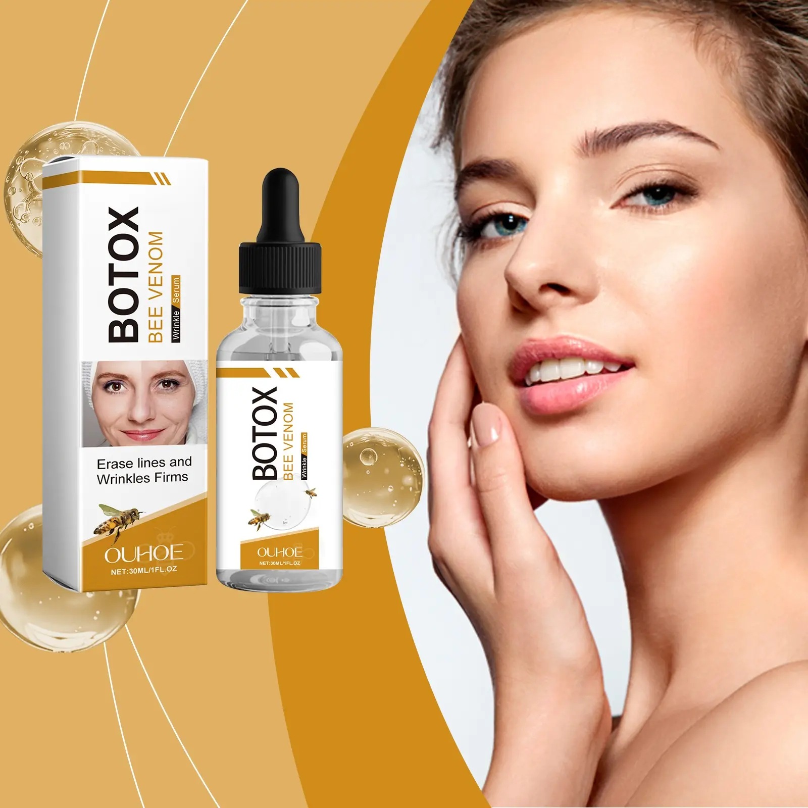 Bee Venom Hydrating Facial Serum, Moisturizing and Nourishing, Revitalize Youthful Glow, Gentle Skin Care Essence, Formula