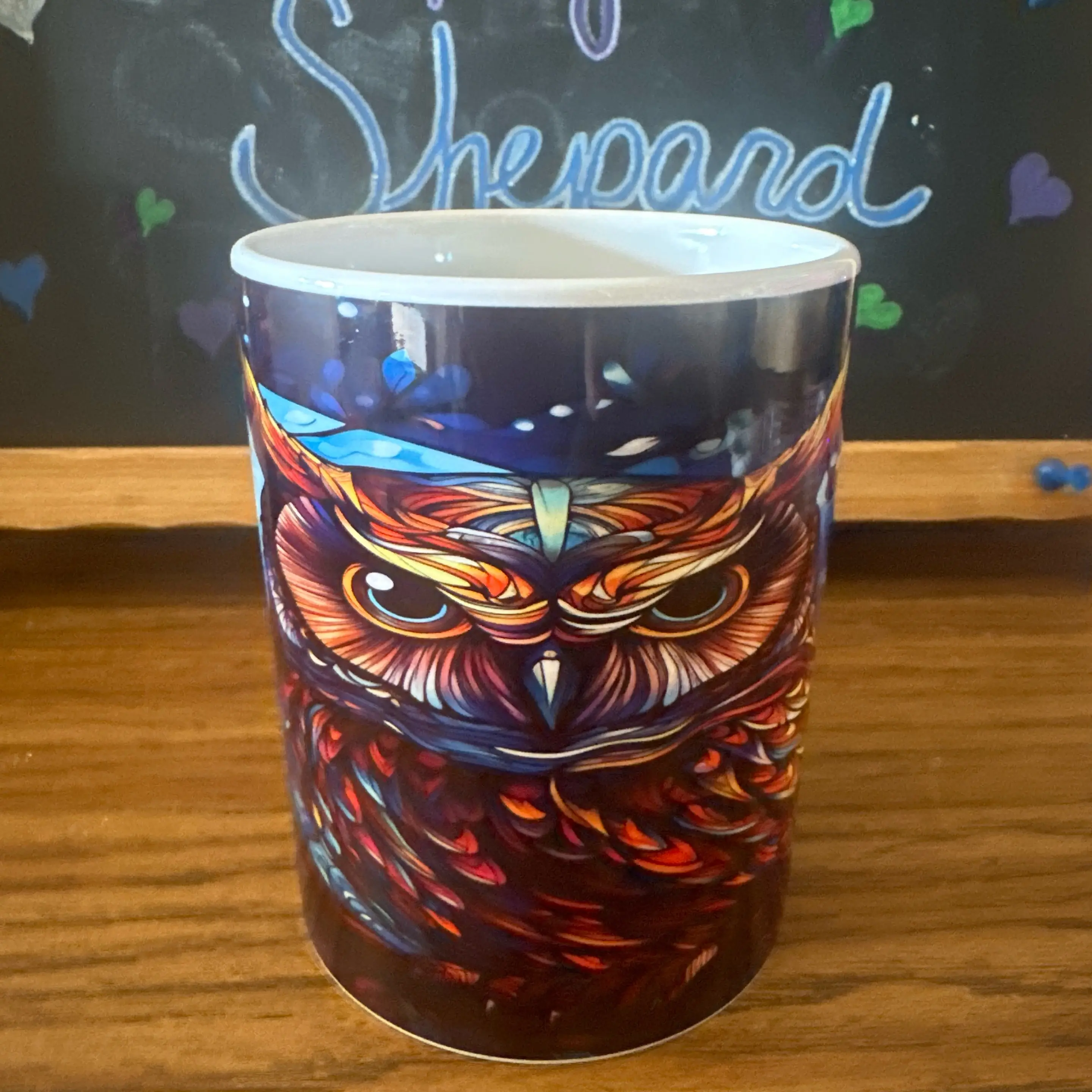 15 oz Stained Glass Owl Sublimated Coffee Mug (412)