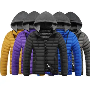 trendy warm Ribcage Style Detachable Knit Hat Cotton Coat with Earphones Hood Quilted Zip Hoodie Comfortable Material for Casual Wear