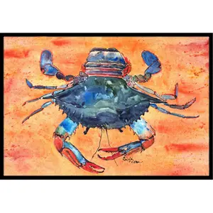 212 MAIN Crab Art Doormat, 36x24 in. Permanently Dyed Textile Floor Mat, Stain-Cleanable, Fade-Resistant for Indoor-Outdoor Front/Back Door Use