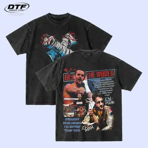 CM Punk Vintage Washed T-Shirt, Best In The World Retro Graphic Tee, Heavyweight Acid Wash Wrestling Shirt, Cult of Personality Merch, 90s Bootleg Style WWE Shirt, Oversized Streetwear Tee for Men