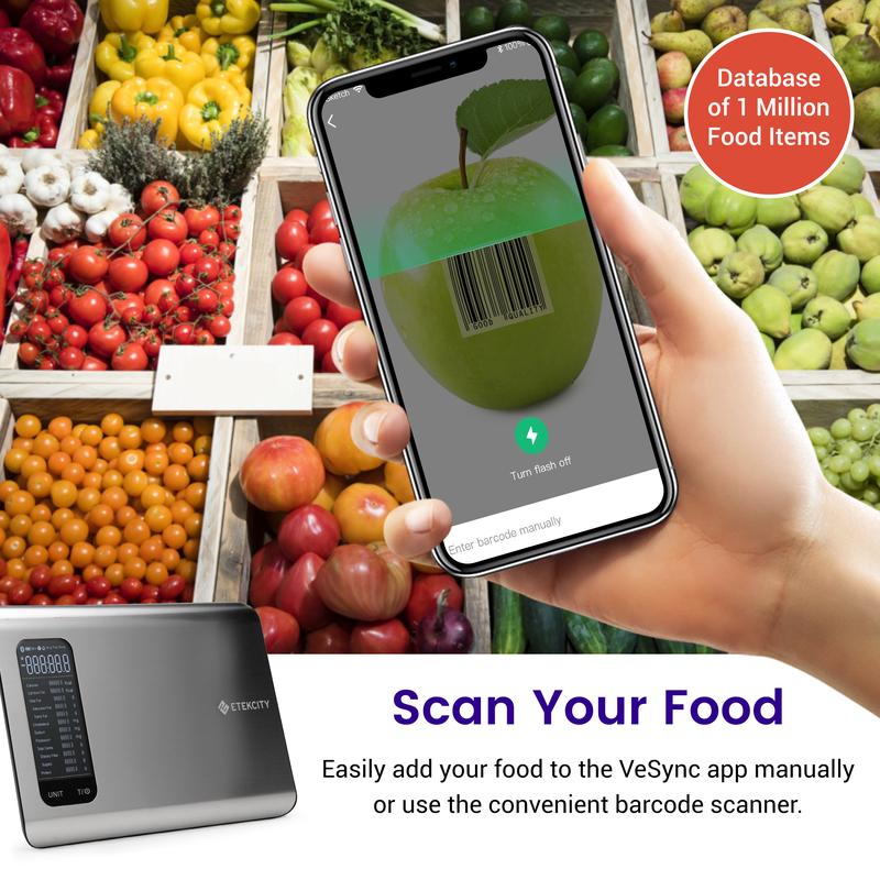 Etekcity ESN00 AI Smart Food Scale | 19 Nutrient Facts Auto Scan | Digital Calorie Counter for Meal Prep & Fitness | Compact Stainless Design | Valentinesday Gift