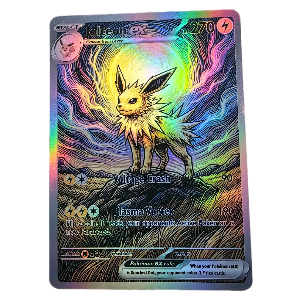 Jolteon ex - Oil Painting Style - Fan Art Holo - English Back