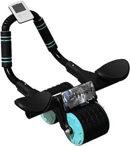 Rebound ab wheel, elbow support, core muscles, plank training, with counter and phone holder, ab training