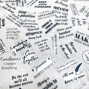 50Pcs Motivational Transparent Quote Stickers for Scrapbooking Aesthetic Black Clear Positive Stickers for Journaling Planners Resin Crafts Notebooks Laptop Gift Decoration