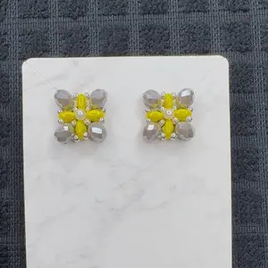 Handmade Square Earrings for Women, Dainty Artisanal Jewelry for Daily Wear or Special Occasions