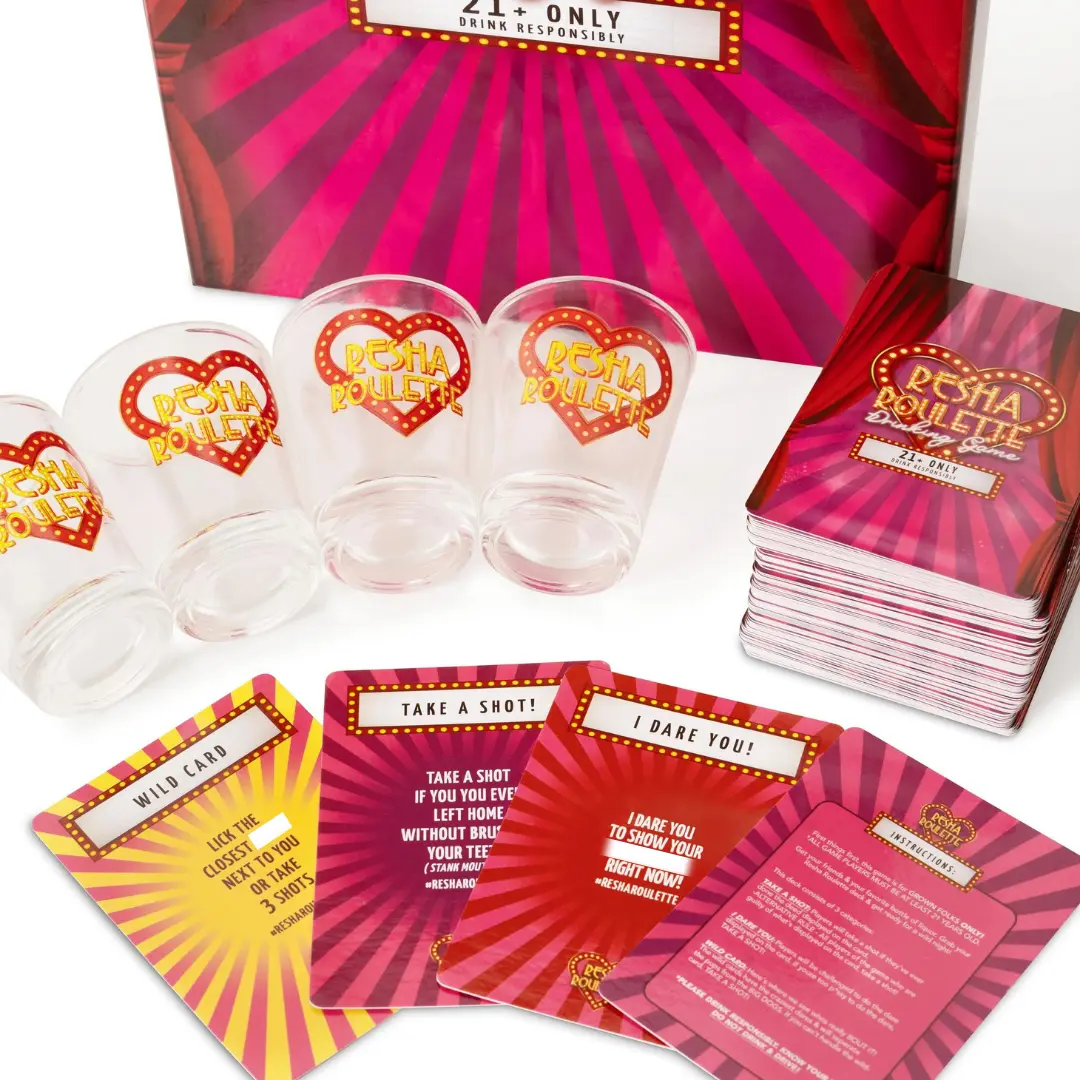 Resha Roulette Drinking Game Kit - Perfect for Girls Night Out, Bachelorette Party, or Birthday - 21+ Only