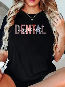 Tops For Women Dental Hygienist Oral RDH Dental Dentist Assistant Hygiene T-Shirt Graphic Tee