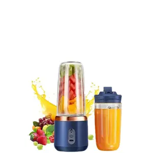 Portable Dual Cup Fruit and Vegetable Juicer, Food Grade Abs Material, Rechargeable Battery, USB Rechargeable Blender, Gift Box Included, Multi-Functional Kitchen Tool