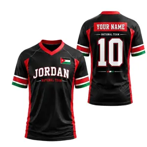 [Custom Name & Number] Custom Jordan Soccer Jersey, Jordanian Soccer Shirt Men Women, Jordan Flag Soccer Team Uniform Stadium Match Day Outfit