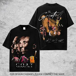 Vintage GOAT Graphic Tee. MJ & Kobe Bryant Legends Basketball Streetwear Shirt, Oversized Unisex Fan Tee Gift for Men & Women
