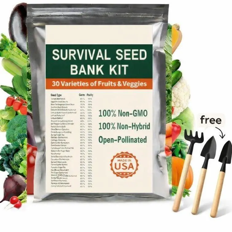 All-in-One Vegetable Garden Kit – 30 Varieties, 30,000 Seeds – Heirloom & Non-GMO, Great for Self-Sufficiency & Gifts
