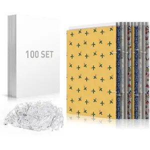 Thickened Fabric Organizer Backing Boards for Books Comics Magazines 100PCS 7.5*10.5Inch with 400PCS U Shape Plastic Alligator Clips