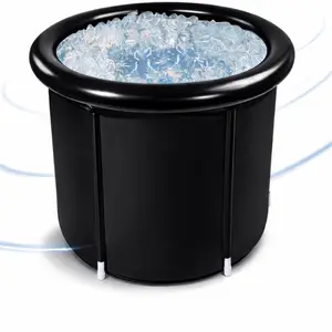 Portable Ice Bath for Athletes - Large Inflatable Cold Plunge Pool with Insulated Cover for Accelerated Muscle Recovery, Gym & Home Use - Durable Cold Water Therapy Soak Tub