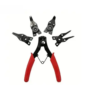 4-In-1 Circlip Pliers Set Snap Ring Pliers Multi Crimp Removable Plier Head Retaining Circlip Pliers Hand Tools Multifunctional
