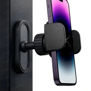 Magnetic Phone Holder, Smartphone Holder for Gym, Alloy Base and Joint for Strong Hold, Durable Construction, 360° Adjustable, Compatible with 4.7-6.5 Inch iPhone & Android Phones, Secure Workout Equipment Accessory for Men Women, Cellphone