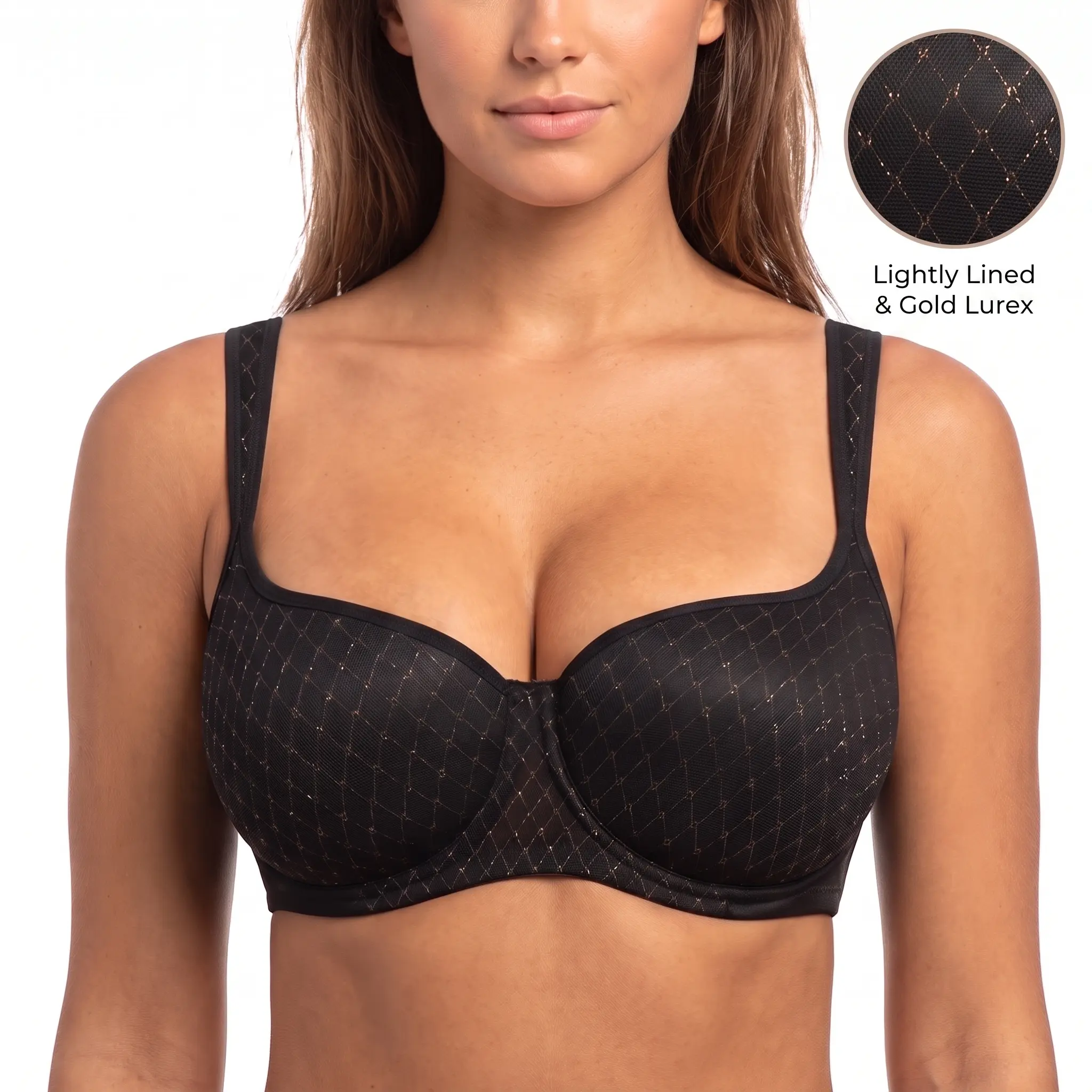 2mm Lightly Lined-Gold Lurex Black