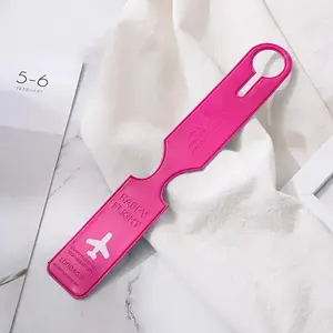 6pcs Elegant Portable Luggage Tags - Solid Color Light Blue Airplane-Shaped Travel ID Tags with Key Ring & Happy Flight Message Slot, Cute Durable Bag Markers for Suitcases, Backpacks, Travel Gifts, Suitcase Identifier, Stylish Accessory, Lightweight Mat