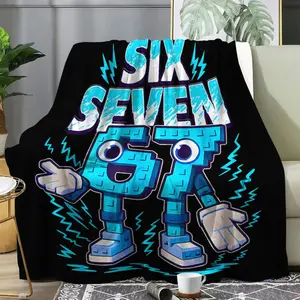 67 Number Robot Lightning Flannel Fleece Blanket Sofa, Bed, Travel, Camping, Living Room, Throw Blankets Perfect Gift for Men Women Adults Teen Boys Girls