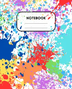 Splatter Paint Themed Composition Notebook: 120 Pages, Wide Ruled, 7.5"x9.25" - Composition Size, Matte Cover