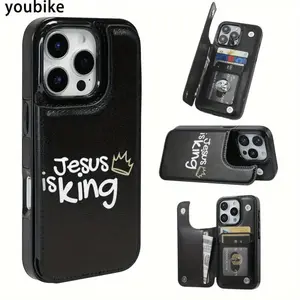 Jesus is King Wallet Phone Case for iPhone 17/16/15/14/13/12 Pro Max/Pro/Plus/Air – PU Leather Card Holder