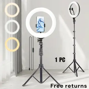 【DealsForYouDays】10" Adjustable Led Fill Light With Extendable Tripod Stand, Ring Light For 3 Color Mode, Dimmable Selfie Light For Video Recording, Makeup, Photography, Live Stream, TikTok, Content Creator, Cellphone Mount#SummerWins#Fathersdaygift