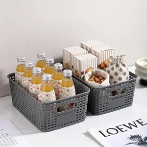 2pcs Storage Baskets, Paper Basket Organizers for Home, Office, School, Classroom, Bathroom Cosmetic Storage Bin, Baskets, Bins & Containers for Home Organization, Featuring a Hollowed-Out Tabletop Design, Multi-Scene Storage Solution