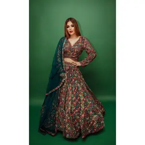 Dally Long Sleeve Multicolor Sequin Lehenga