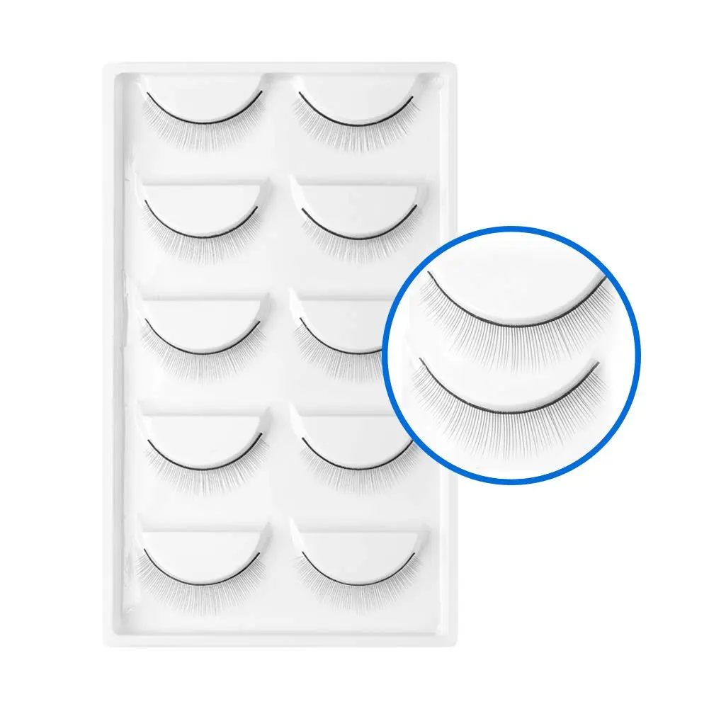 Manga Lashes Practice Set - 5 Pairs, C Curl Cosmetic Lashes for Beginner Makeup Training and Eyelash Extensions, Eyelashes Extensions