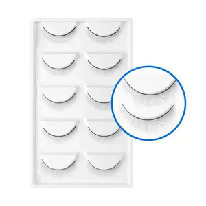 5 Pairs C Curl Manga Practice Lashes for Beginner Makeup Training, Cosmetic False Eyelash Application Supplies