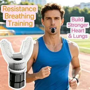 Adjustable Resistance Breathing Trainer, Portable Respiratory Muscle Exerciser for Sports Lung Capacity Workout