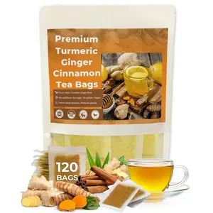Turmeric Tea, Ginger Cinnamon Herbal Blend, Organic Tea, Handmade Herbal Infusion – No additives, caffeine-free, 100% natural