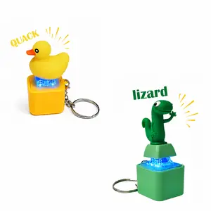 2 Pcs Funny Fidget Button Keychain | ASMR Clicking Sound Backpack Charm Gag Gift