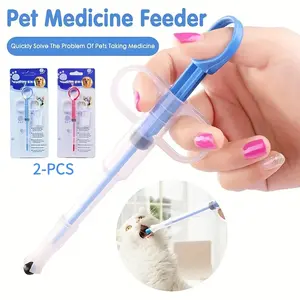 2pcs Cat Pill Dispenser Pet Pill Shooter with 4 Heads for Cats Dogs Blue Green Feeding Tool for Small Animals Easy Use Durable Reusable