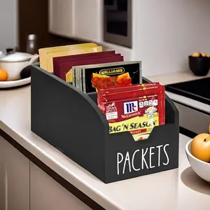 Wooden Spice Pack Storage Box, 1 Count Multi-Grid Kitchen Snack and Seasoning Storage Organizer, Home Organizer for Kitchen, Kitchen Pantry Storage, High Kitchen Storage