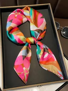 Women's Ditsy Floral Print Square Scarf, Boho Style Scarf, Paisley Print Scarf, Fashionable Soft Comfortable Colorblock Floral Pattern Shawl for Daily Wear, Casual Versatile Scarf for Women As Gift