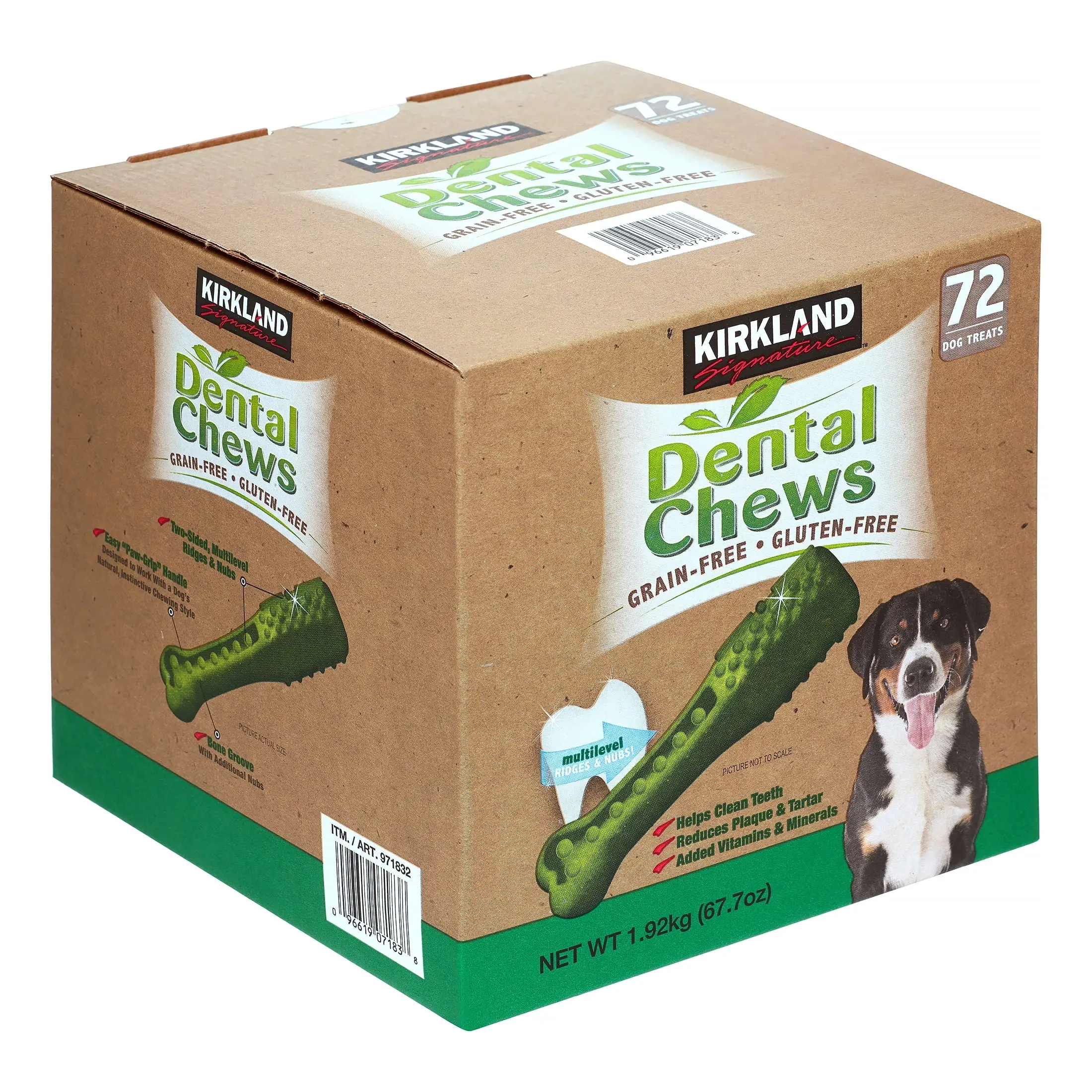 Kirkland Signature Grain-Free Dental Chews for Dogs, 72 Count (67.7 oz / 1.92 kg), Gluten-Free Dog Dental Treats, Helps Clean Teeth, Reduce Plaque & Tartar, Added Vitamins & Minerals