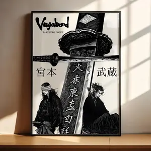 Vagabond Manga Poster, Musashi Miyamoto Manga Art Print Anime Gifts, Poster Gifts - Unframed